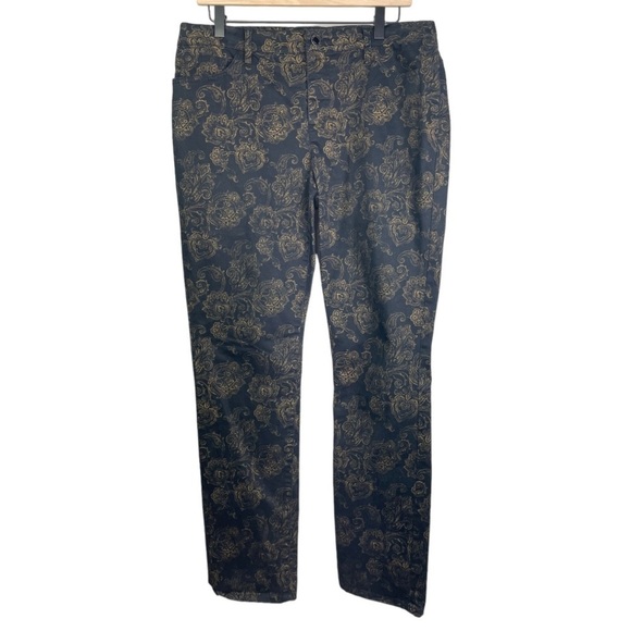 Lauren Ralph Lauren Pants - Lauren Ralph Lauren Women’s Black/Gold Paisley Print Straight Leg Pants